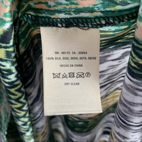 Maeve Silk Collared Sleeveless Print Dress in Peacock Size Extra Small - Picture 4 of 4